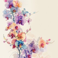 Design a delicate Watercolor Floral Border featuring marigolds in a whimsical, elegant arrangement, perfect for a springthemed project