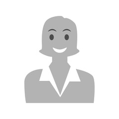 Vector flat illustration in grayscale. Avatar, user profile, person icon, profile picture. Suitable for social media profiles, icons, screensavers and as a template.