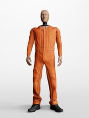 3d render of car crash dummy on isolated background