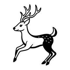 Deer jumping vector illustration