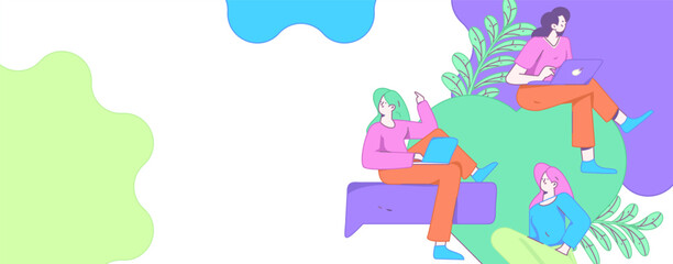 Obraz premium 3.12 International Women's Day professional women flat character vector concept operation hand drawn illustration 