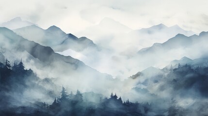 Fototapeta premium Ethereal Cloud Layers Mysterious Background