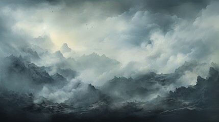 Foggy Mystique Layers Abstract Background