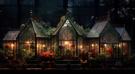 Fototapeta premium Twilight Floral Greenhouse