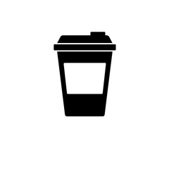 Take Away Coffee, Cup To Go Solid Flat Vector Icon Isolated on White Background.