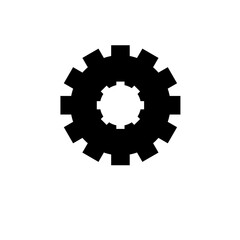 Clock Gear Wheels, Wheel Train Solid Flat Vector Icon Isolated on White Background.