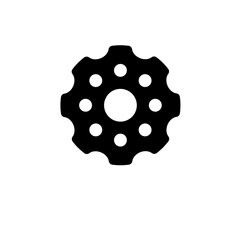 Ball Bearing, Industrial Mechanism Solid Flat Vector Icon Isolated on White Background.