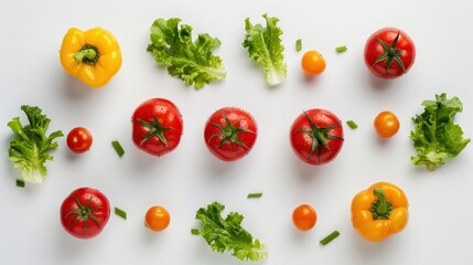 Fresh vegetables on a white background. Composition of Vegetarian Nutrition Vitamins Healthy Lifestyle