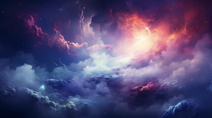 Obraz premium Gentle Cosmic Clouds Nebula Art