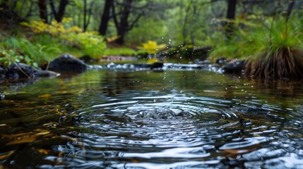 Water Ripples in a Small River 