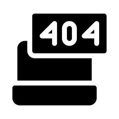 404 error glyph icon