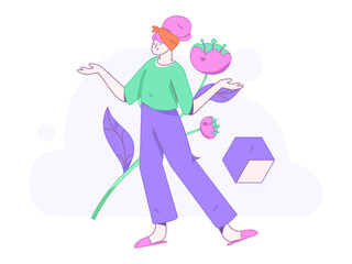 Fototapeta premium 3.12 International Women's Day professional women flat character vector concept operation hand drawn illustration 