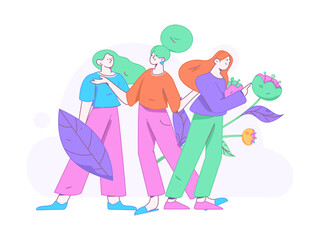 3.12 International Women's Day professional women flat character vector concept operation hand drawn illustration
