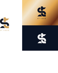 letter st logo design concept