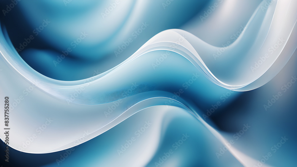 Poster generate an abstract background with gentle pastel curves in colors blue and white. the curves shoul