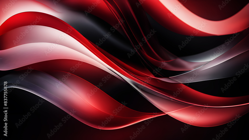 Poster generate an abstract background with gentle pastel curves in colors red and black. the curves should