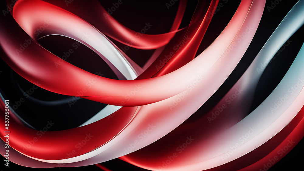 Poster Generate an abstract background with gentle pastel curves in colors red and black. The curves should intertwine harmoniously, creating a soft and calming visual experience.