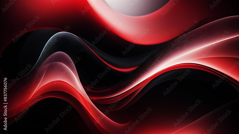 Poster Generate an abstract background with gentle pastel curves in colors red and black. The curves should intertwine harmoniously, creating a soft and calming visual experience.