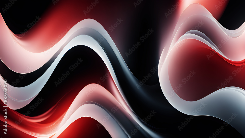 Poster generate an abstract background with gentle pastel curves in colors red and black. the curves should