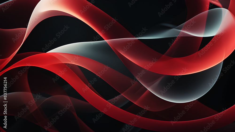 Poster Generate an abstract background with gentle pastel curves in colors red and black. The curves should intertwine harmoniously, creating a soft and calming visual experience.