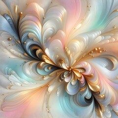 Iridescent Pattern with Golden Streaks - Shiny and Multicolored Background