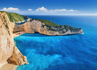 Navagio beach with shipwreck view, Zakynthos island, Greece