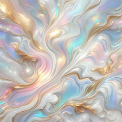 Iridescent Pattern with Golden Streaks - Shiny and Multicolored Background