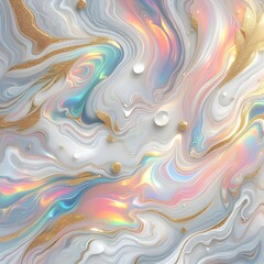 Obraz premium Iridescent Pattern with Golden Streaks - Shiny and Multicolored Background