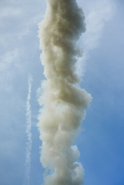 Smoke left by sailing ferry