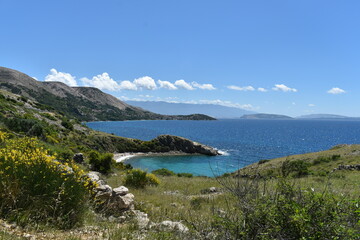 Hidden bay and beach in nature, sea and sun, Croatia.