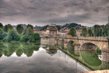 Fototapeta premium Torino - Chiesa della Gran Madre di Dio (HDR)