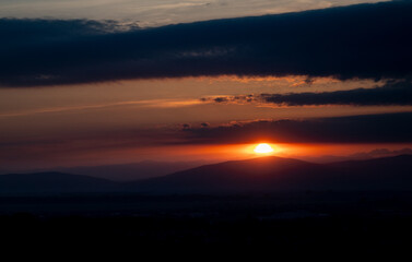 sunset over the mountains
