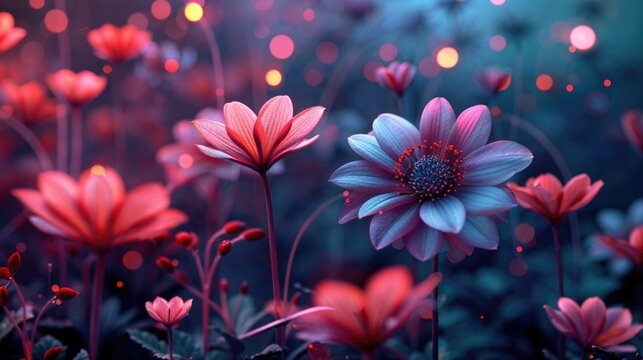 Magical Evening Blossoms - Dreamy Floral Wonderland