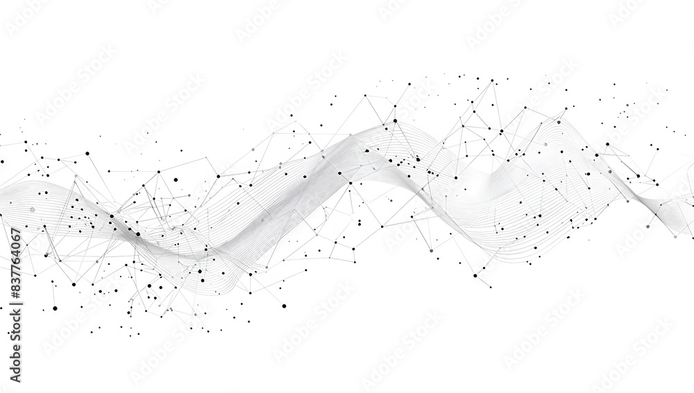 Poster abstract connection lines with dots and lines, technology background vector illustration in the styl