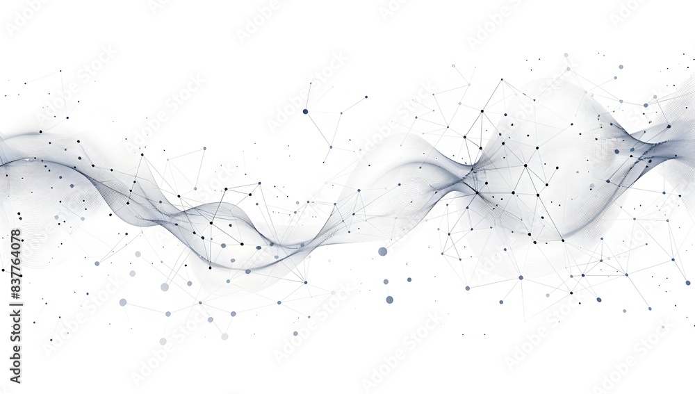 Poster abstract connection lines with dots and lines, technology background vector illustration in the styl