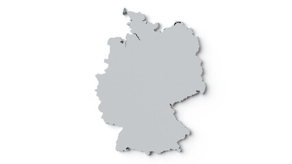 3D Rendering of Germany Map without state borders