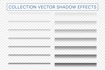 Collection of editable vector shadow effects