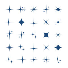 Collection sparkle light star vector illustration