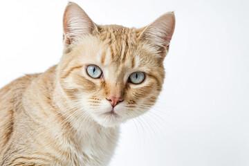 Obraz premium Close Up of a Curious Cat with Blue Eyes