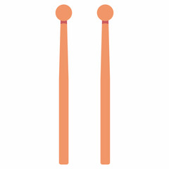 Drumming sticks vector cartoon illustration isolated on a white background.