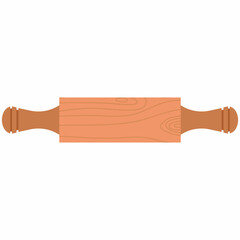 Kitchen rolling pin vector cartoon illustration isolated on a white background.