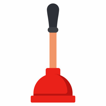 recommend clip art: Water closet plunger vector cartoon illustration isolated on a white background.