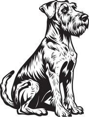 Airedale Terrier dog clipart, Airedale Terrier black vector