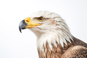 Obraz premium Bald Eagle Portrait on White Background