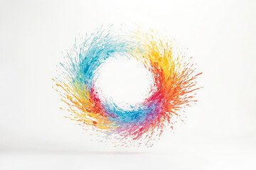 Colorful Paint Splashes Forming A Circle