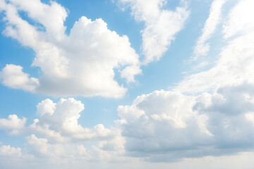 Obraz premium Blue Sky with White Fluffy Clouds