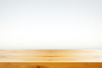 Fototapeta premium Modern Wooden Table with Pristine Backdrop