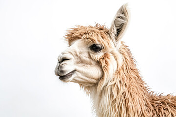 Fototapeta premium Alpaca Portrait with Fluffy Fur