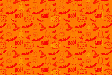 Pattern of rows of orange Halloween icons