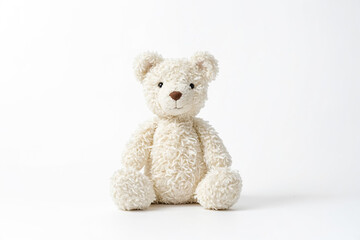 Obraz premium White Teddy Bear Isolated on White Background
